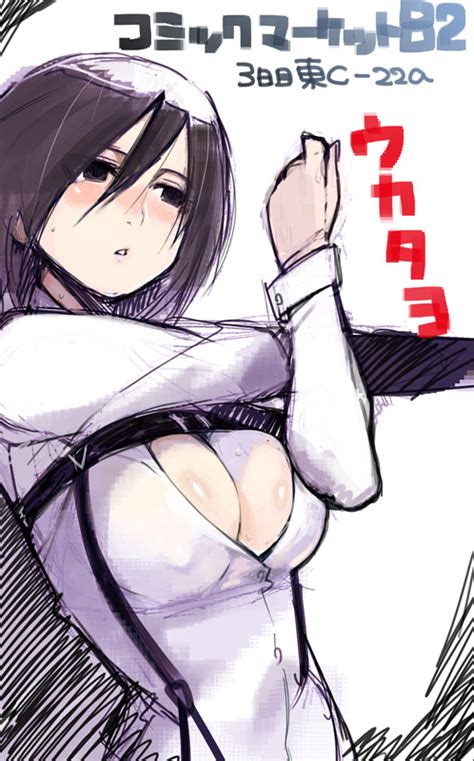 Namaniku Atk Mikasa Ackerman Shingeki No Kyojin 1girl Black Hair
