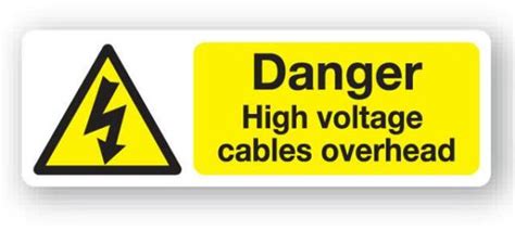 Danger High Voltage Cables Overhead Sign Farm Signs