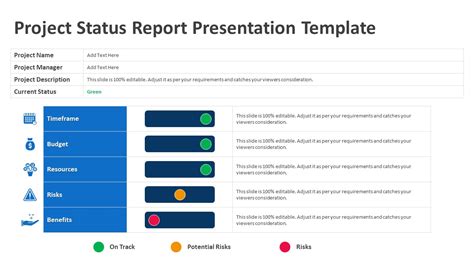 Project Status Report Presentation Template Ppt Templates
