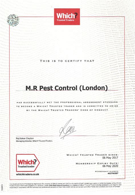 Luckily, we're experienced in rodent control. Accreditation & Membership Certificates - Mr Pest Control