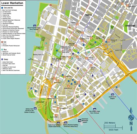 Street Kart Over Nedre Manhattan Kart Over Nedre Manhattan Med
