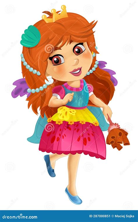 Cartoon Fairy Tale Character Ef Princess Isolated Illustration For