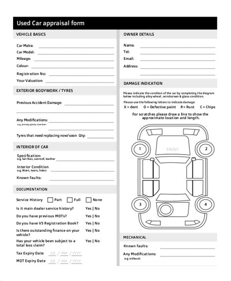 The form helps them to assess the vehicle and come with the exact value of a vehicle with minimal or no error at all the time. FREE 7+ Sample Sales Appraisal Forms in PDF | MS Word