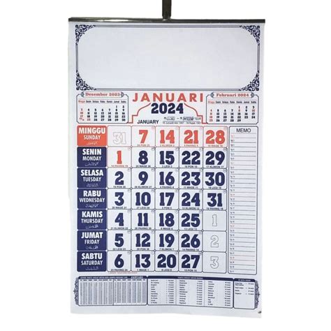 Jual Kalender Tahun 2024 Lengkap 12 Lembar Kalender Dinding Jumbo