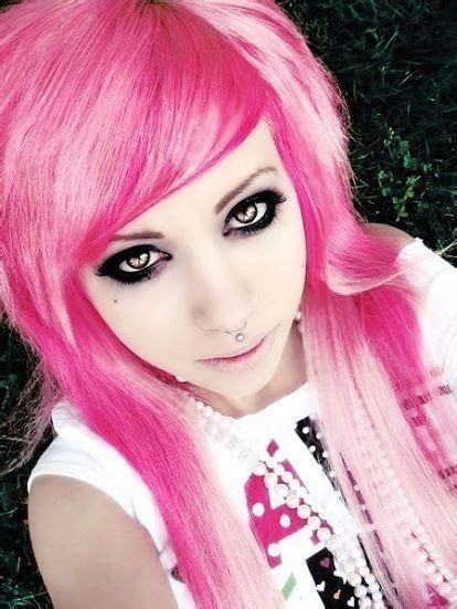 Emo Emo Girl Girl Hair Model Pink Emo Scene Hair Pastel Pink