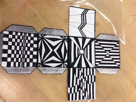 Image Result For Op Art Cubes Template Art Cube School Art Projects