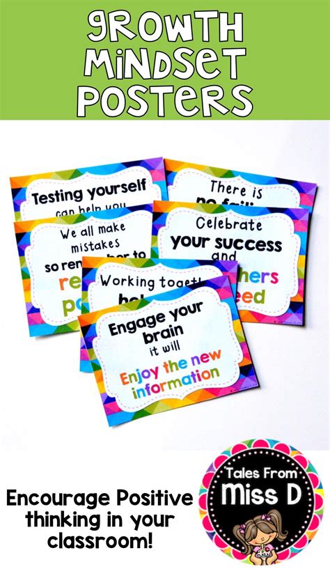 Encourage A Growth Mindset In Your Classroom With These Bright And Colourful Posters Each Of
