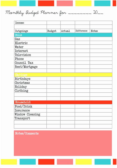 ms excel vacation cost planner template