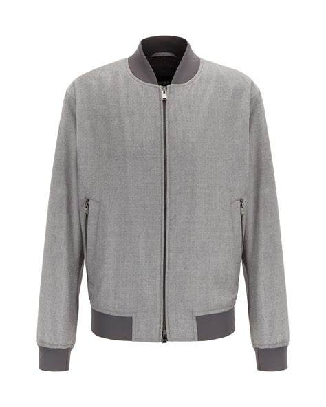 Boss Grey Wool Bomber Jacket In Gray For Men Save 61 Lyst