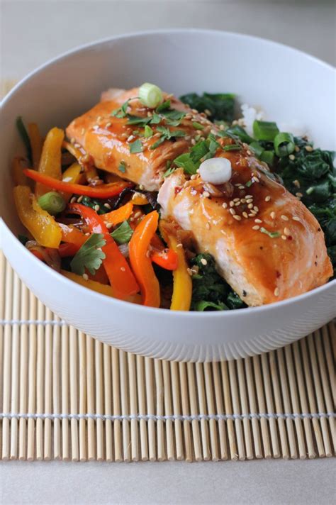 Salmon Rice Bowl With Maple Lime Glaze A Hint Of Honey