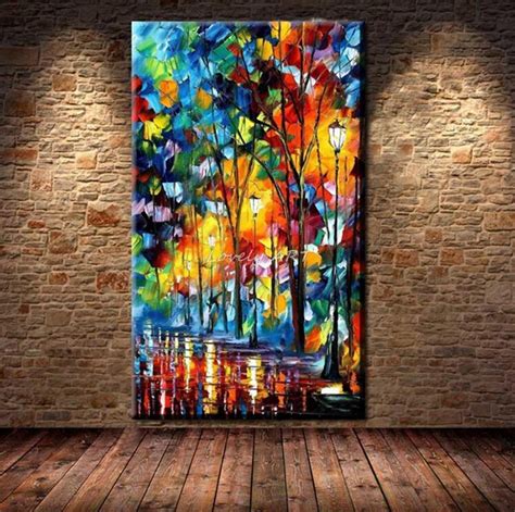 Maybe you would like to learn more about one of these? Large Handpainted Abstract Modern Wall Painting Rain Tree Road Palette Knife Oil Painting On ...