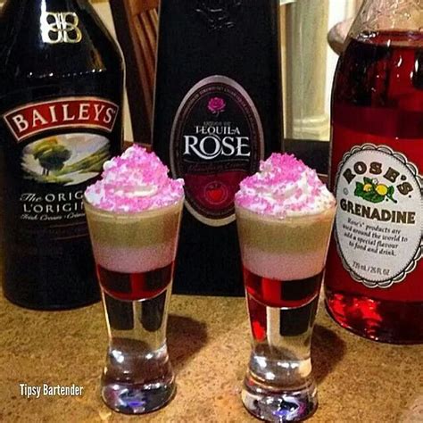 Because, sometimes, margaritas are booooring. TAINTED LOVE SHOT...... Grenadine+Tequila Rose+Irish Cream ...