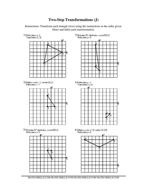 Geometry Transformation Composition Worksheet Answers