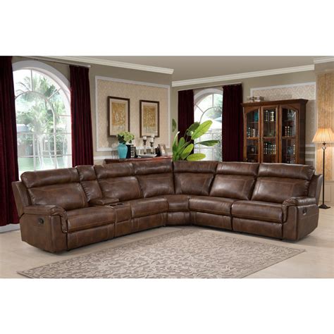 Baxton Studio Salomo 6 Piece Brown Faux Leather 6 Seater Curved