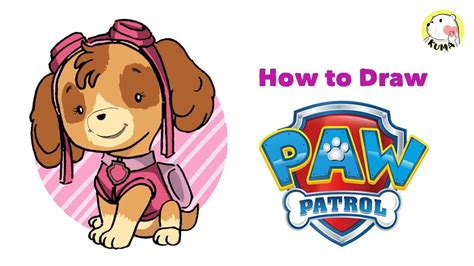 How To Draw Skye Paw Patrol Paw Drawing Paw Skye Paw