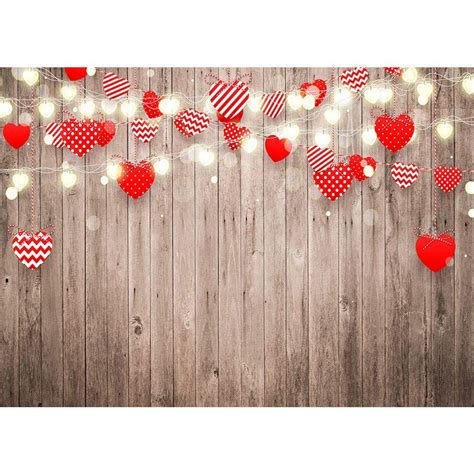 Buy Maijoeyy X Ft Valentine S Day Backdrop For Photography Rustic Wood Red Love Heart