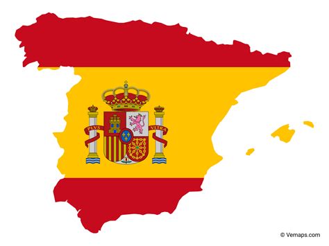 Flag Map Of Spain Free Vector Maps