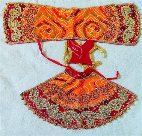 Buy Brij Sugandha Devi Maa Navratri Dress Jardosi Handwork Bandhej Poshak And Chunri
