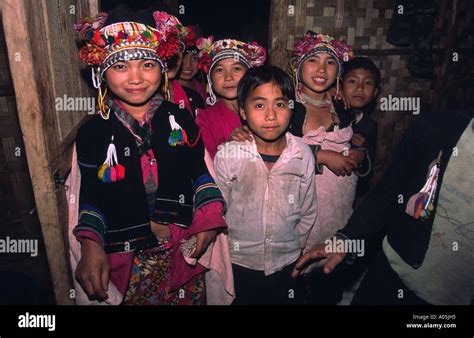 Akha Children Muang Sing District Luang Nam Tha Laos Stock Photo Alamy