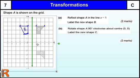 Transformations Reflection And Rotation Gcse Maths Revision Exam Paper