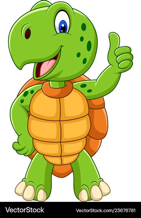 Cartoon Turtle Giving A Thumb Up Royalty Free Vector Image