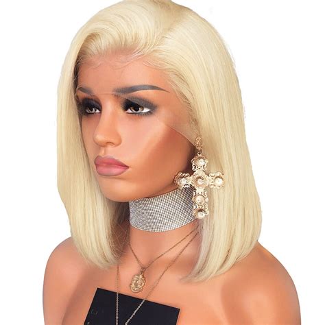Short 613 Bob Blonde Lace Front Wig Brazilian Virgin Human Hair Pre