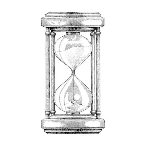 Premium Vector Hourglass Hand Drawing Vintage Style