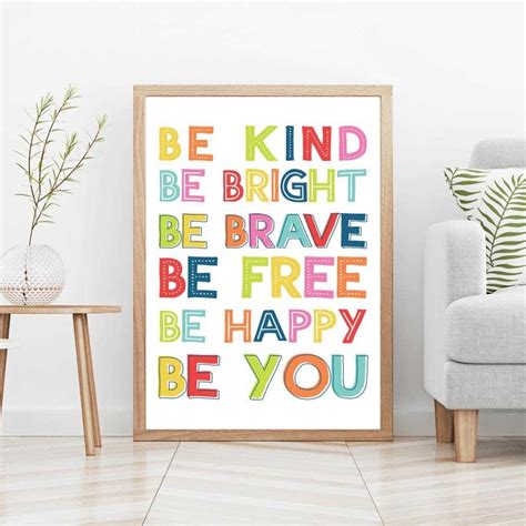 Be Kind Wall Art Template Be Kind Printable Sign Be Kind Etsy