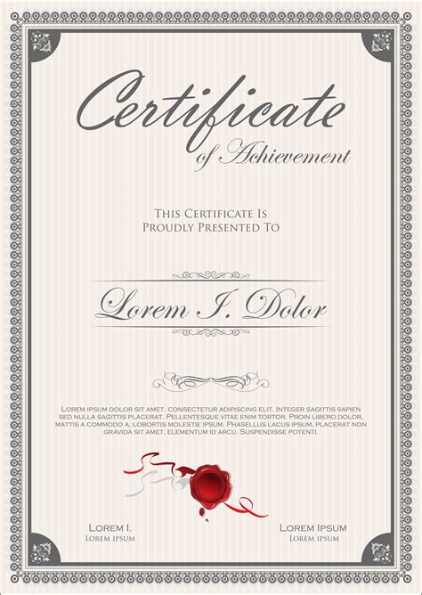 Certificate Or Diploma Retro Design Template Vector Illustration