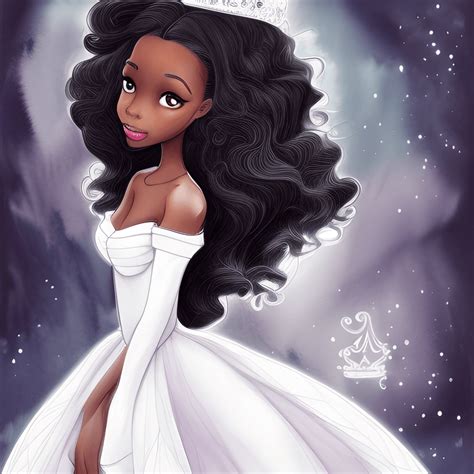 Beautiful DarkSkinned Disney Princess Graphic Creative Fabrica
