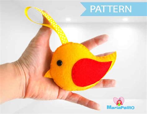 Felt Bird Pattern A739 Easy Felt Toys Sewing Patterns By Mariapalito
