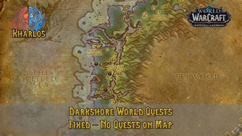 Darkshore World Quests Fixed No Quests On Map Bug Youtube