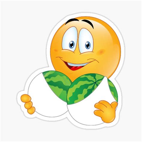 Funny Big Melons Emoji Sticker By Staytrendy Redbubble