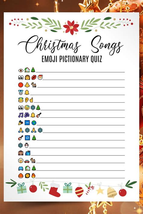 10 In One Pack Christmas Party Games Christmas Songs Emoji Etsy