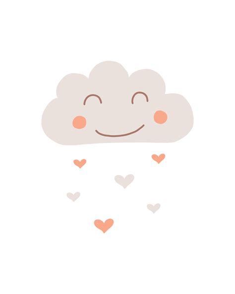 Vector Illustration Of Cute Cloud In Boho Style Cute Hand Drawn Boho