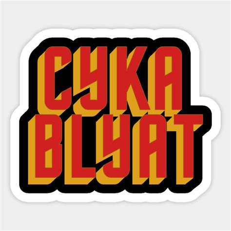 Cyka Blyat Logo Cyka Blyat Sticker Teepublic Cal Logo Sticker