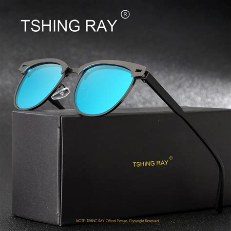 tshing ray classic square polarized sunglasses men women fashion metal frame mirror driving sun
