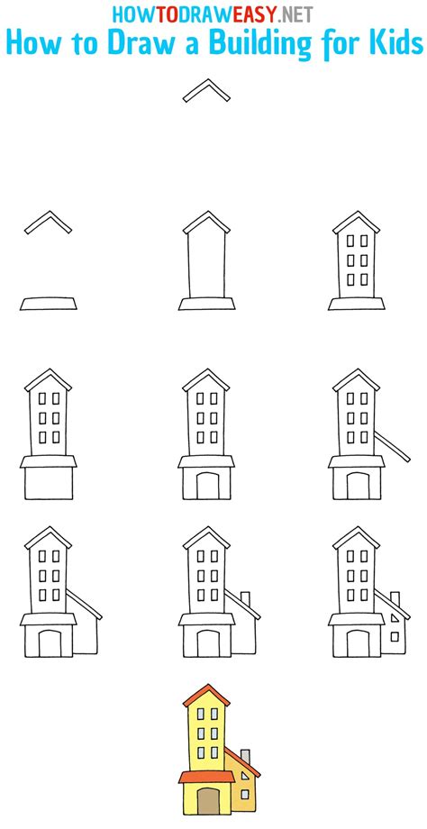 How To Draw An Easy Building For Kids How To Draw Easy