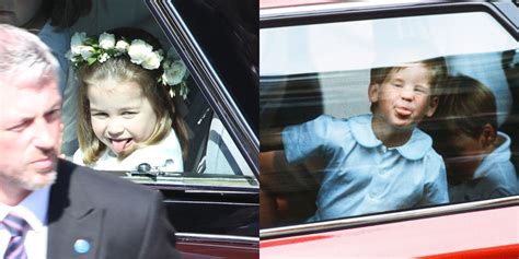 Princess Charlotte Sticks Out Her Tongue Like Prince Harry At Royal Wedding