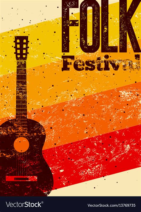 Folk Festival Poster Royalty Free Vector Image