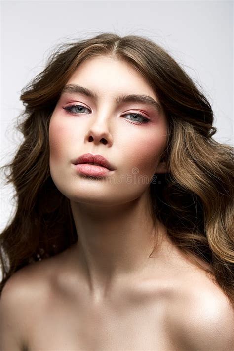 Close Up Beauty Portrait On Dark Background Stock Image Image Of Girl
