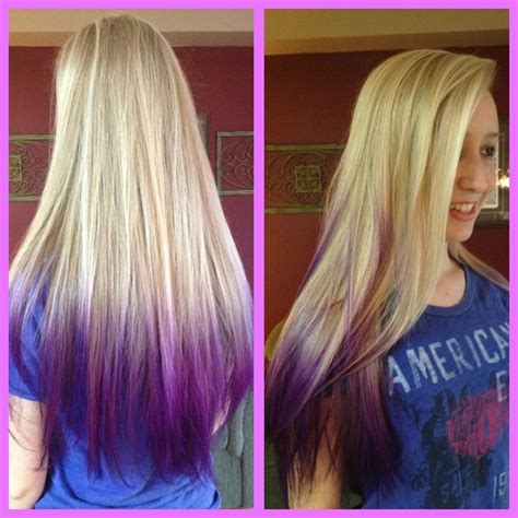 Dip Dyed Purple Ends Hair Ideas Pinterest