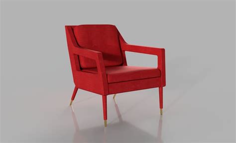 The most famous armchair in the world, the luxurious leather 'barcelona chair', designed by the architect ludwig mies van der. Red Armchair with metal legs luxury 3D model | CGTrader