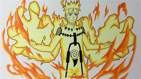 Drawing Naruto Uzumaki Bijuu Mode Youtube