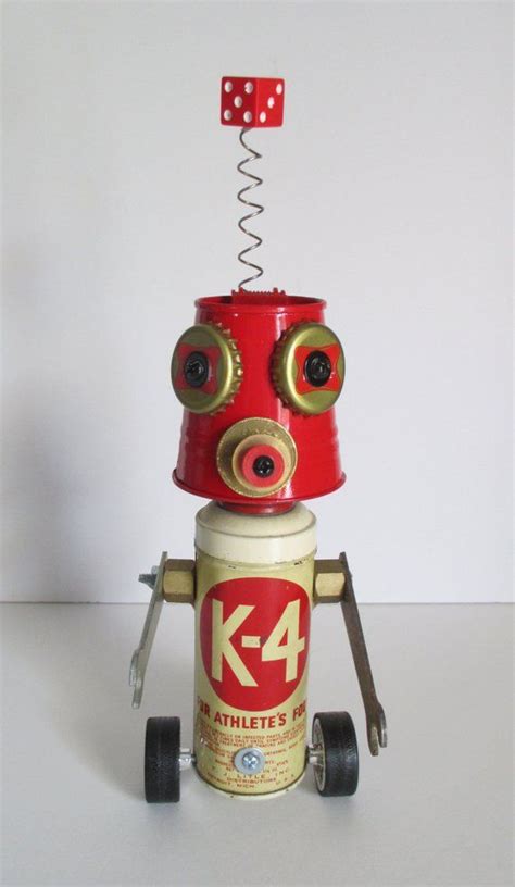 Circle K Found Object Robot Sculpture~assemblage Found Object Art