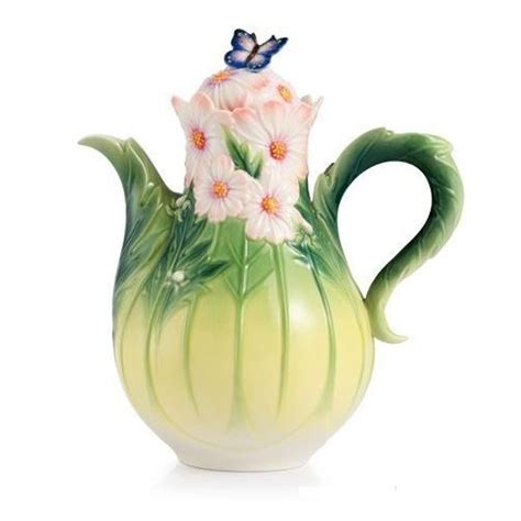 Cosmos Butterfly Teapot Franz Collection Porcelain