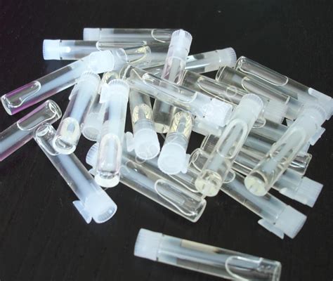 20 New Empty Clear Glass Sample Vials With Applicator Cap Science Lab Sample Vials