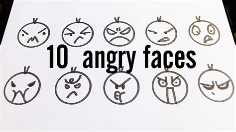 10 Cute Angry Faces Kawaii Expressions To Doodle Youtube