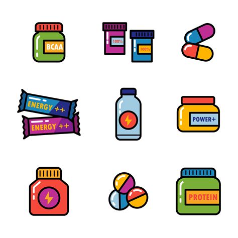 Vitamin bottle, vitamins, vitamins and supplements, nutrition, supplement bottle, protein powder, health. Supplements Icons 167620 - Download Free Vectors, Clipart ...