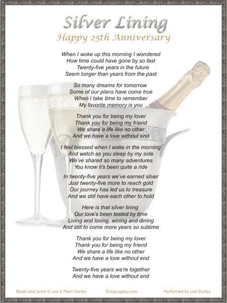 Poem 25th Wedding Anniversary Quotes 25th Wedding Anniversary